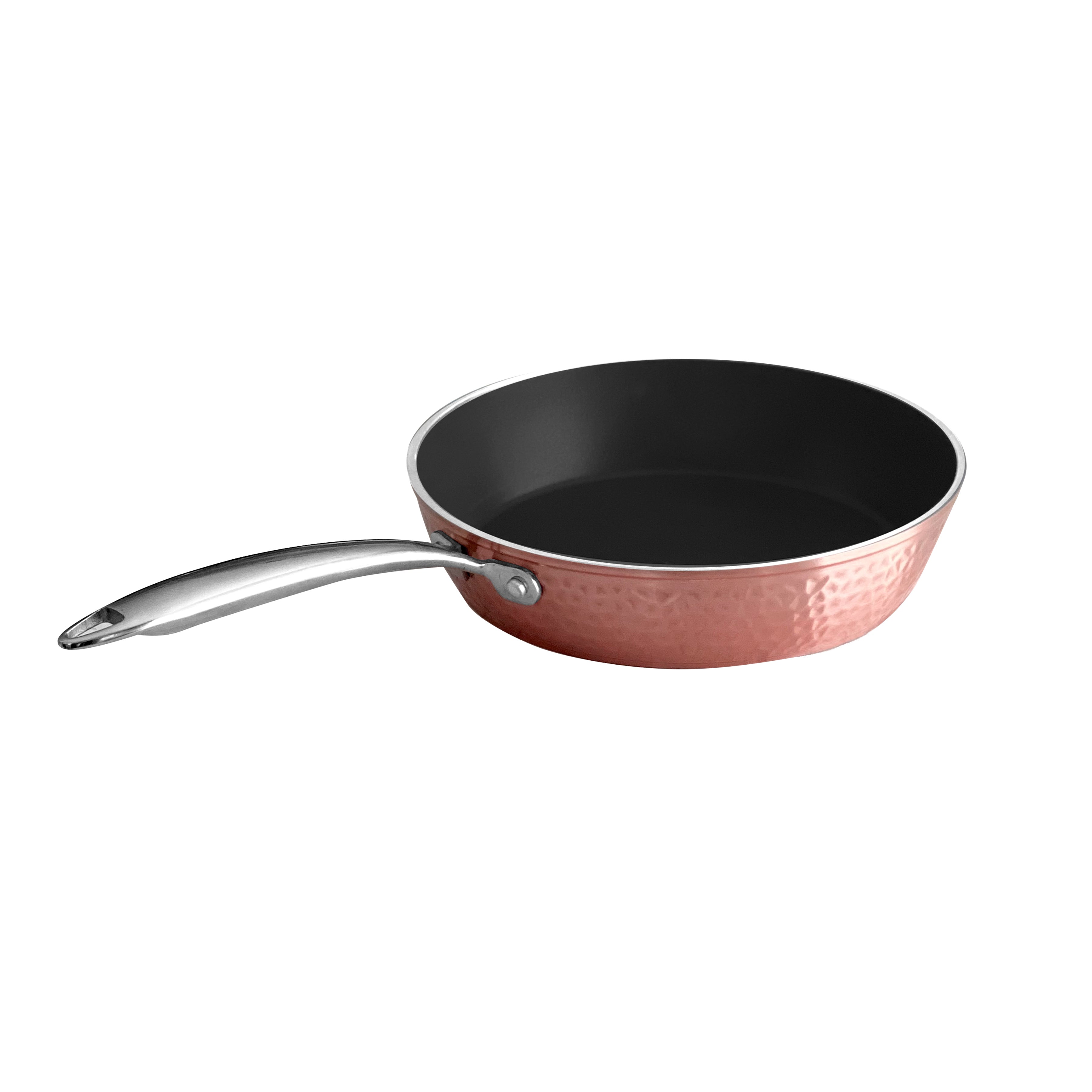 Orgreenic 8 inch Ceramic Pan for Cooking - Non Stick Pan with Lid, Rose  Hammered Cookware, Elegantly Designed, Lightweight & Durable for All Stove  Top