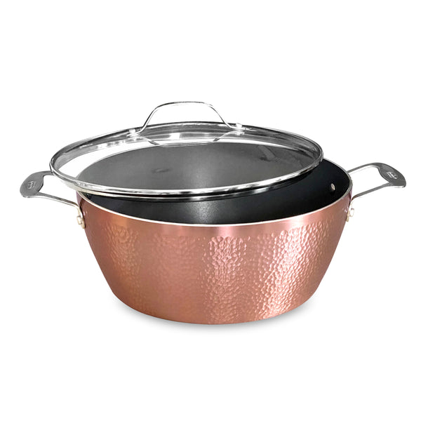 Hammered Rose Gold 22 Piece Cookware and Bakeware Set – OrGreenic